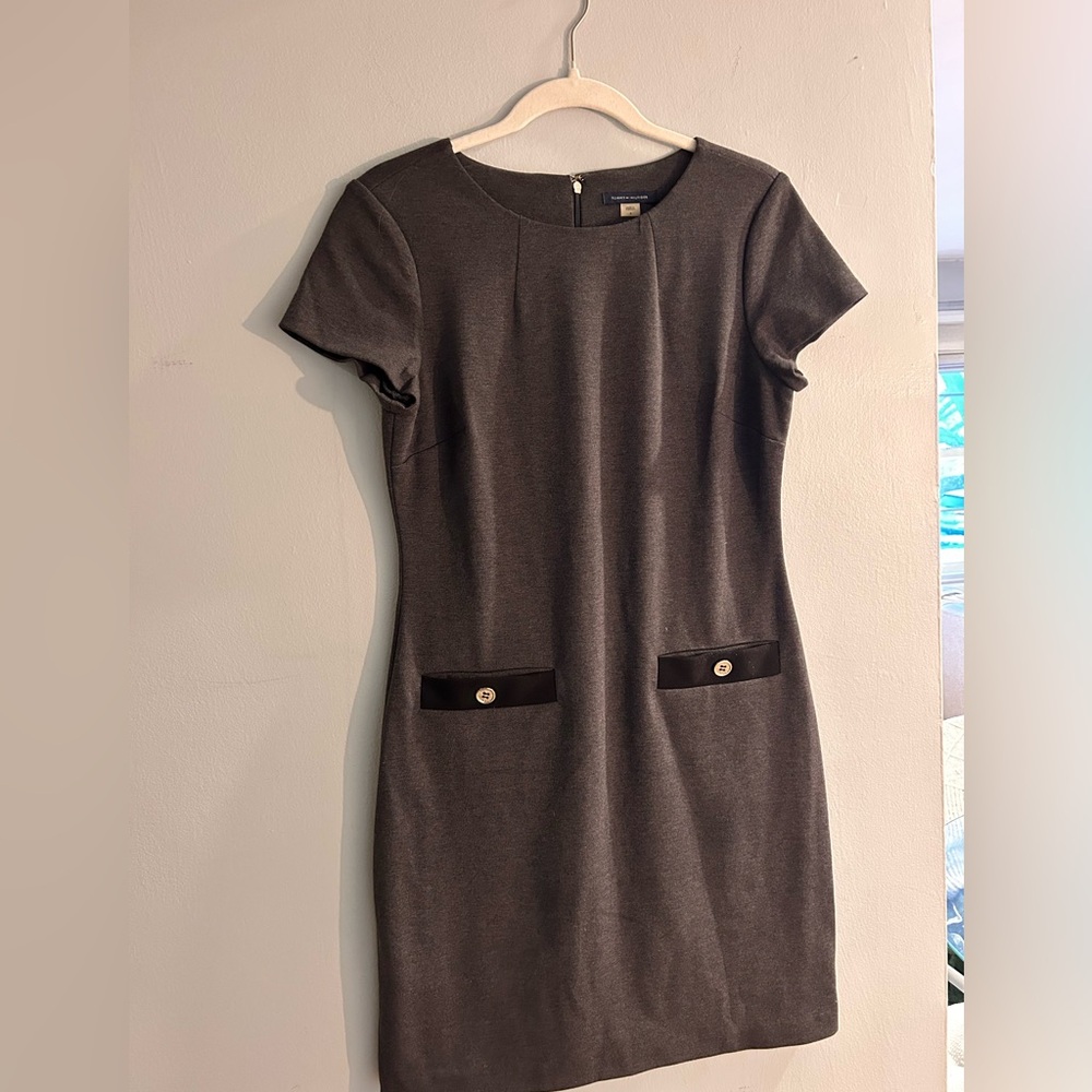 Grey Tommy Hilfiger Button Pocket Dress